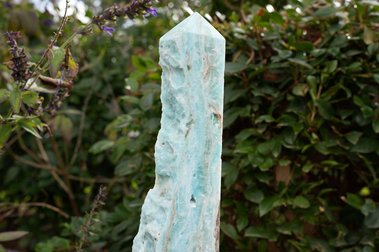Extra Large Hemimorphite Towers With Raw Edge | On Wooden Stand | Reiki Infused