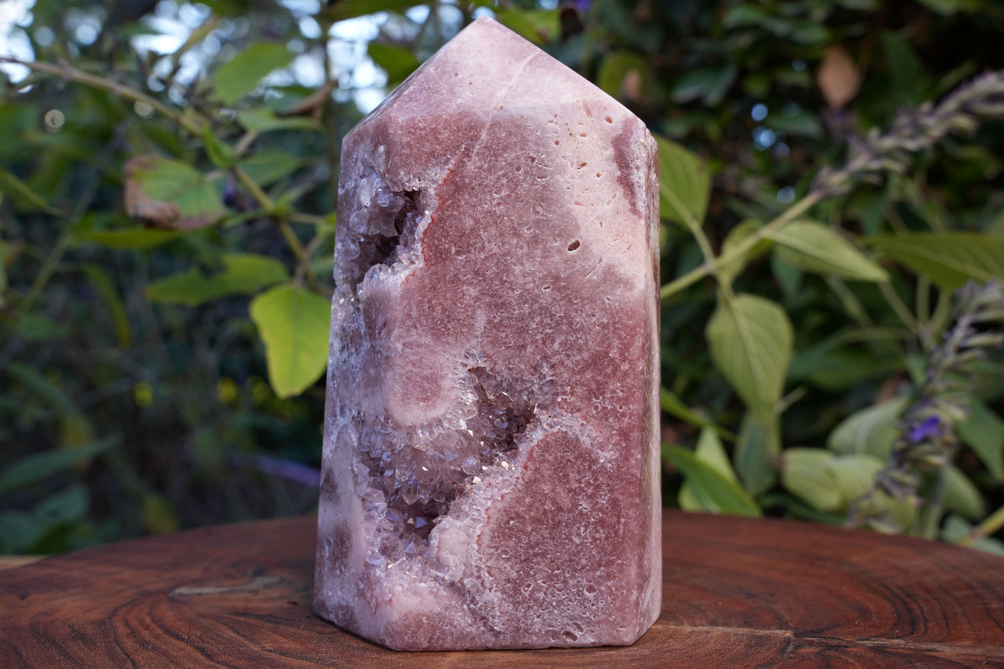 AA Grade Druzy Pink Amethyst Tower | Reiki Infused