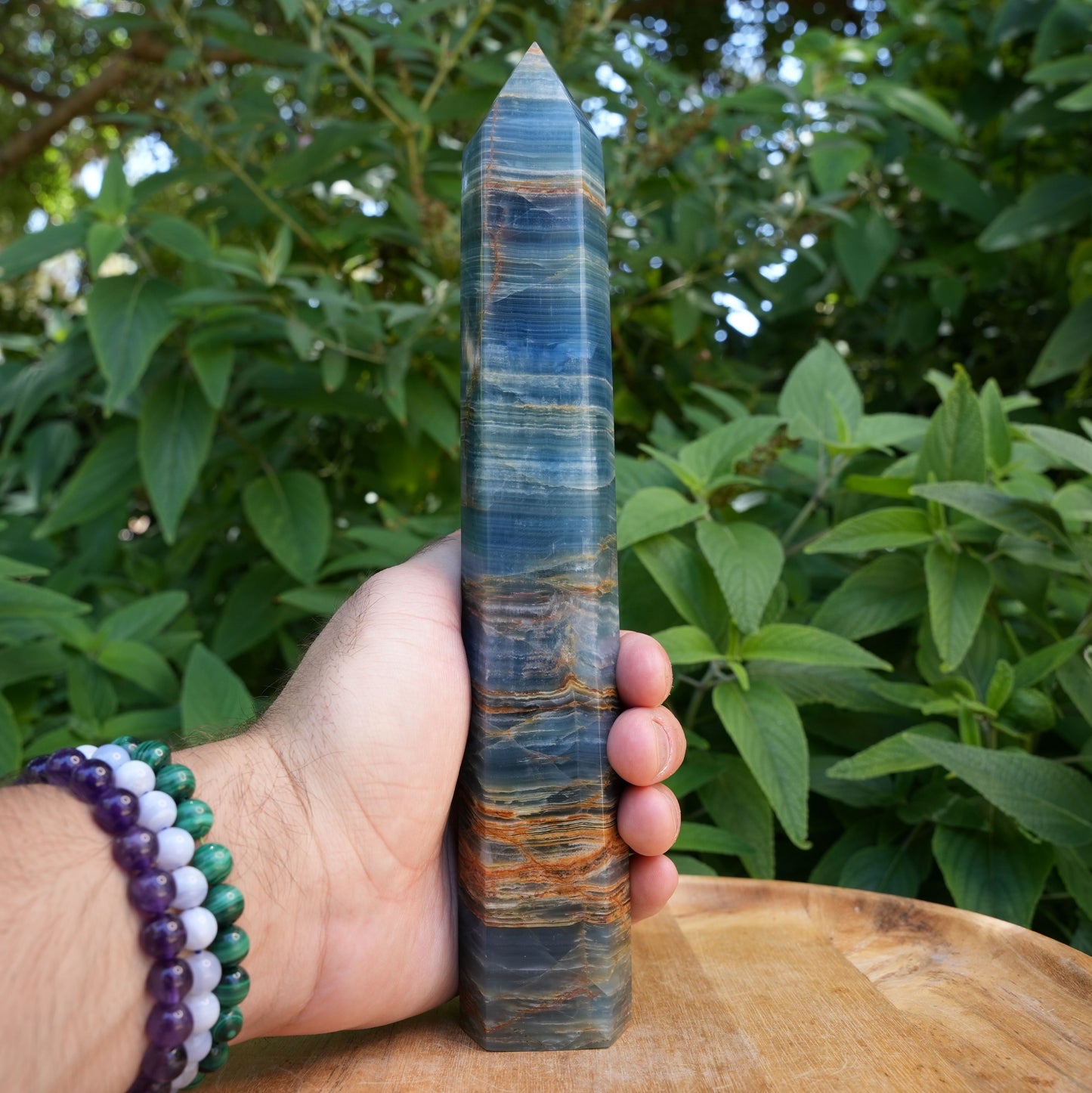 Extra Large Blue Onyx Tower | High Grade | Reiki Infused