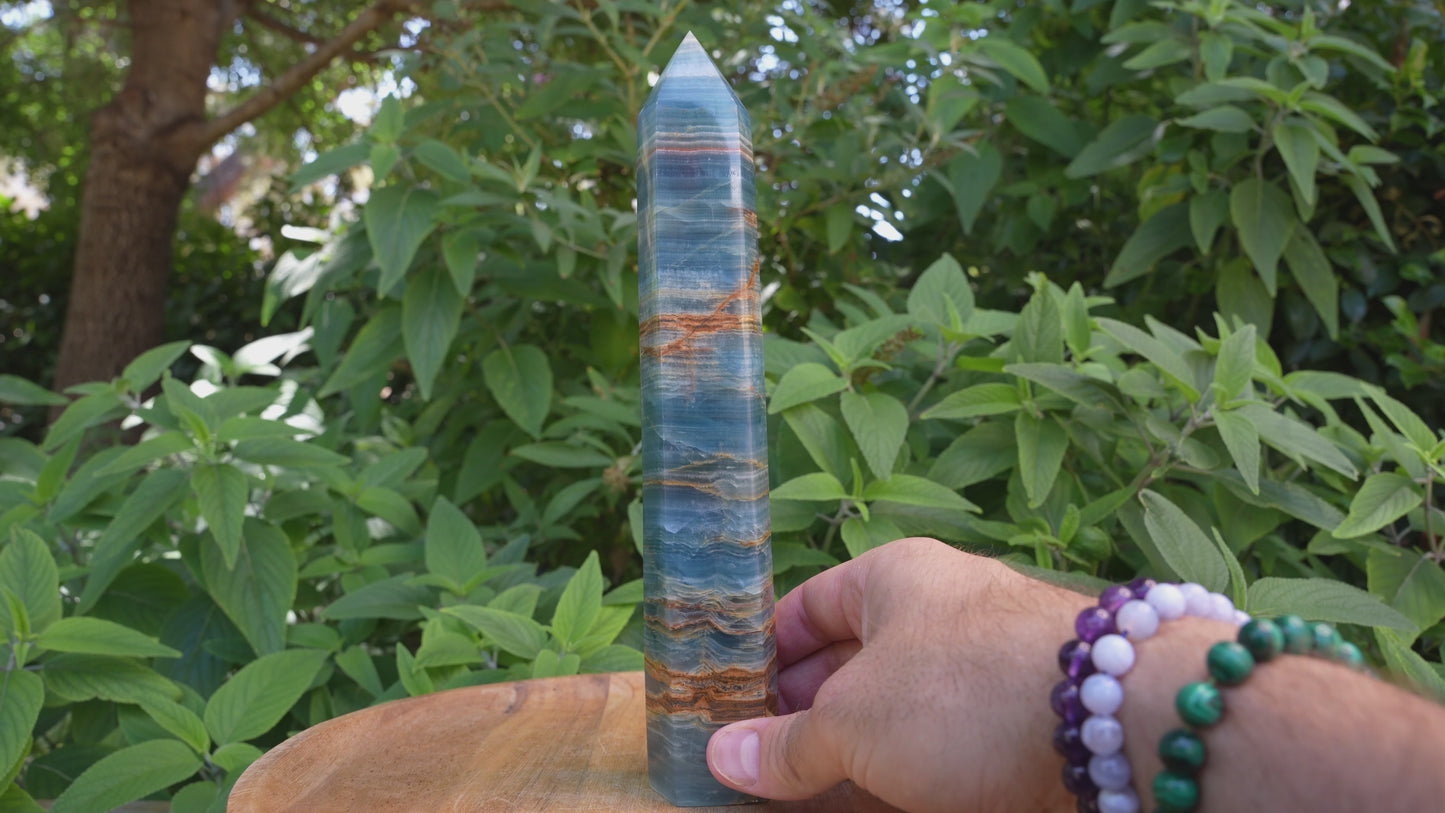 Extra Large Blue Onyx Tower | High Grade | Reiki Infused