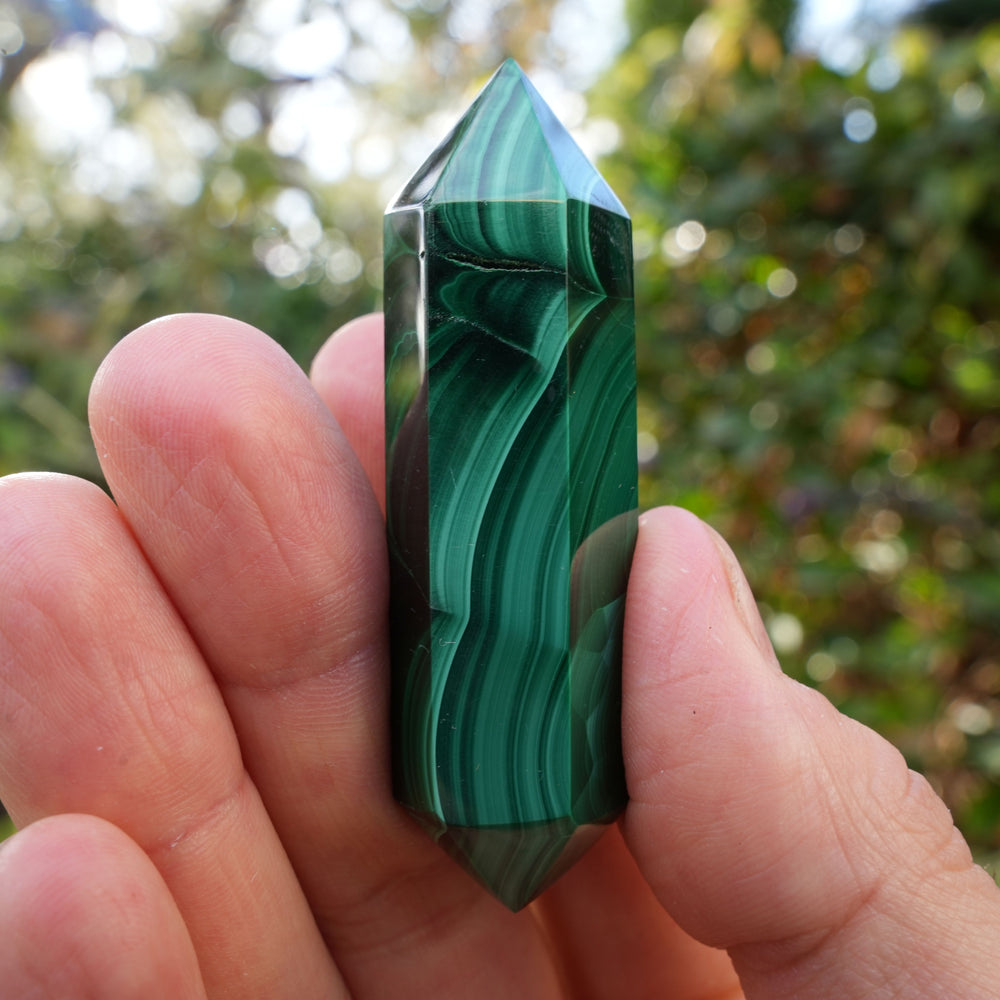 
                  
                    Double Terminated Malachite Points | Reiki Infused
                  
                