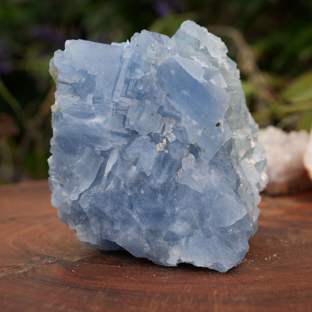 
                  
                    Large Raw Blue Calcite with Natural Green Inclusions | Reiki Infused
                  
                