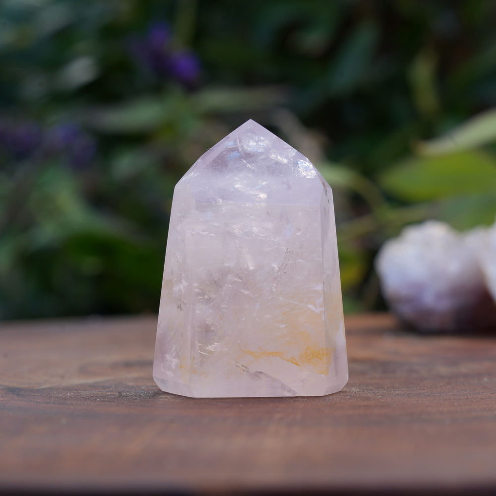 
                  
                    Small High Grade Rose Quartz Girasol Towers | Reiki Infused
                  
                