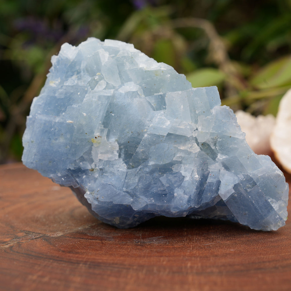 
                  
                    Large Raw Blue Calcite with Natural Green Inclusions | Reiki Infused
                  
                