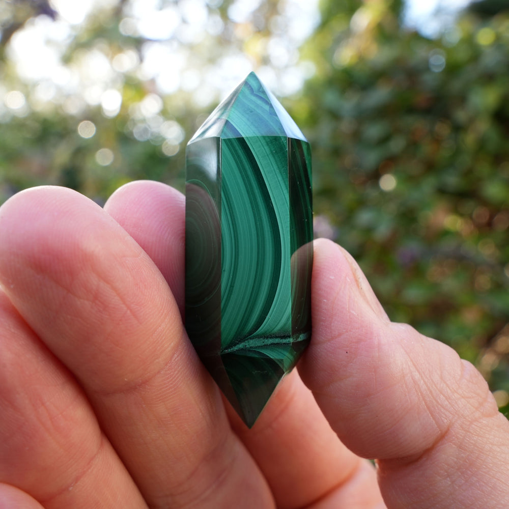 
                  
                    Double Terminated Malachite Points | Reiki Infused
                  
                