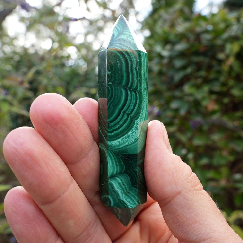 Double Terminated Malachite Points | Reiki Infused