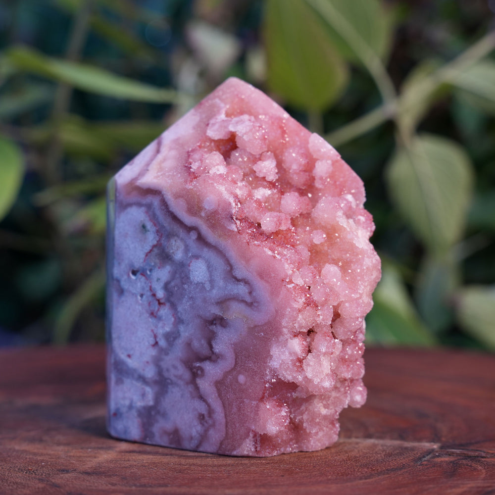 High Grade Sugar Druzy Pink Amethyst Tower | Reiki Infused