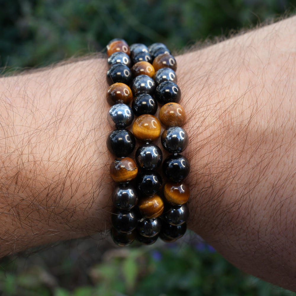 (Free Gift, spend over $150) Tigers Eye, Black Tourmaline & Hematite Bracelet | Reiki Infused