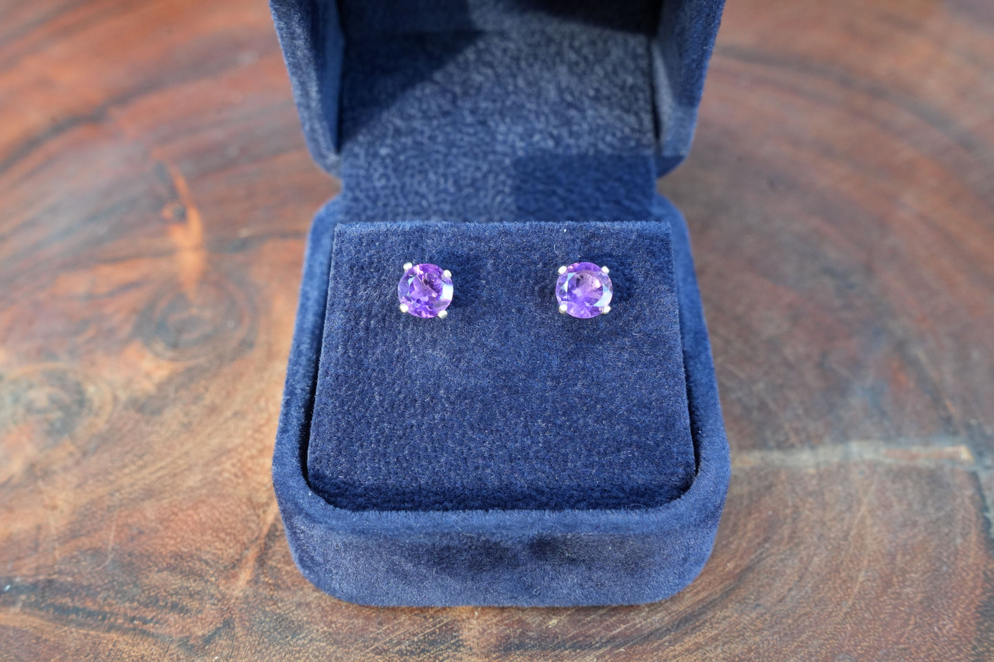 High Grade Amethyst Studded Earrings | Stirling Silver | Reiki Infused