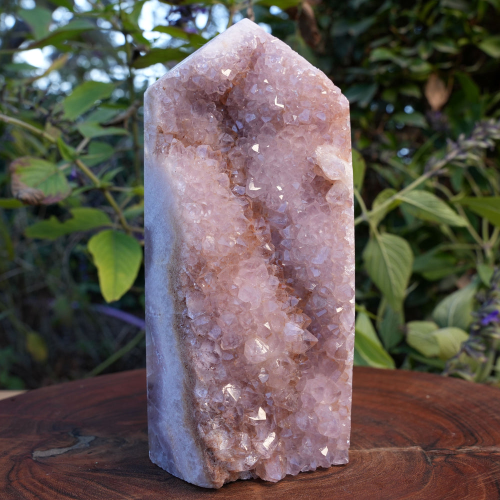 High Grade Druzy Pink Amethyst Tower | Reiki Infused