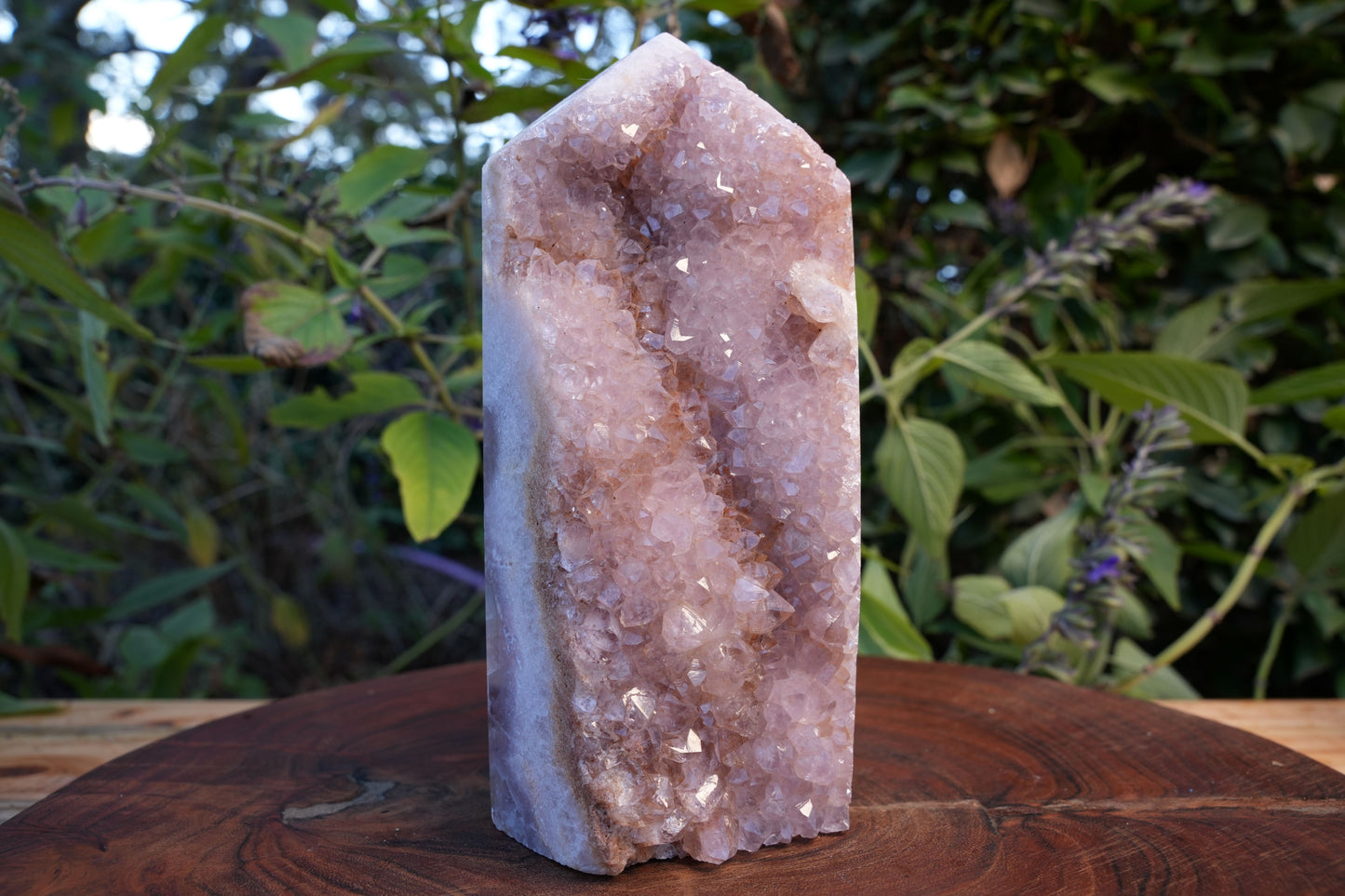 High Grade Druzy Pink Amethyst Tower | Reiki Infused