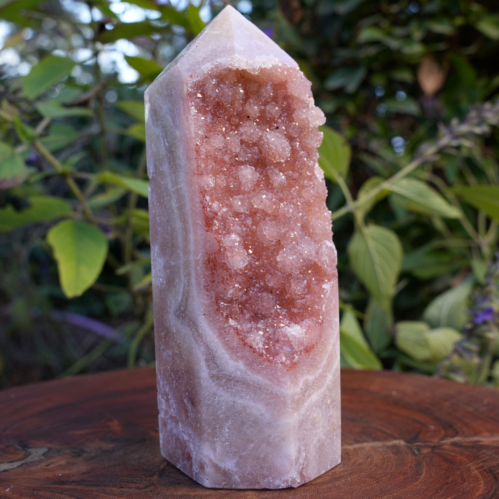 AA Grade Druzy Pink Amethyst Tower | Reiki Infused