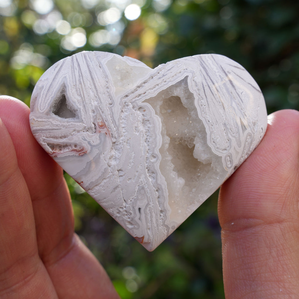Mexican Crazy Lace Agate Hearts | Reiki Infused