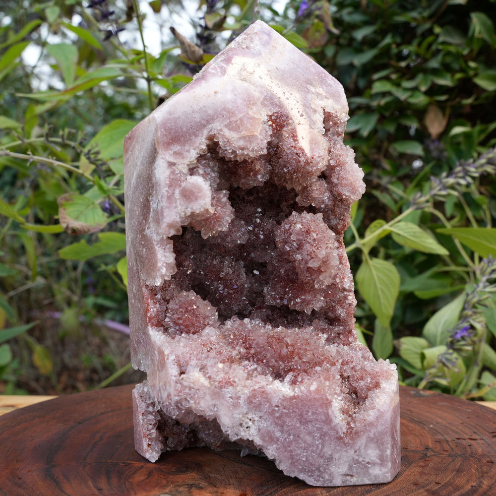 AAA Large Grade Druzy Pink Amethyst Tower | Reiki Infused