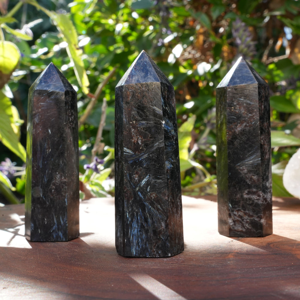Arfvedsonite Points | Reiki Infused