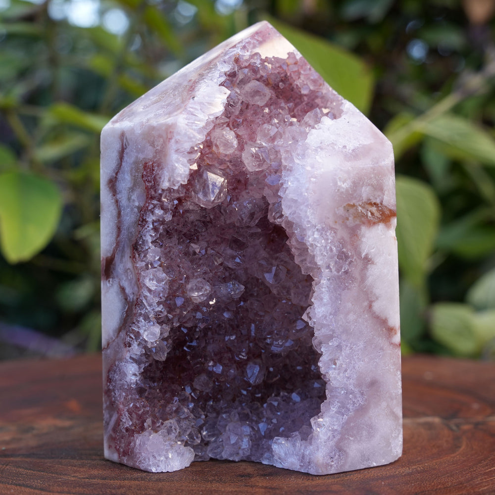 AA Grade Druzy Pink Amethyst Tower | Reiki Infused