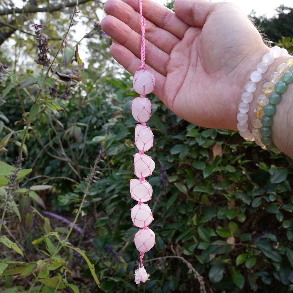 
                  
                    Rose Quartz Tumbled Hanging Charm | Reiki Infused
                  
                