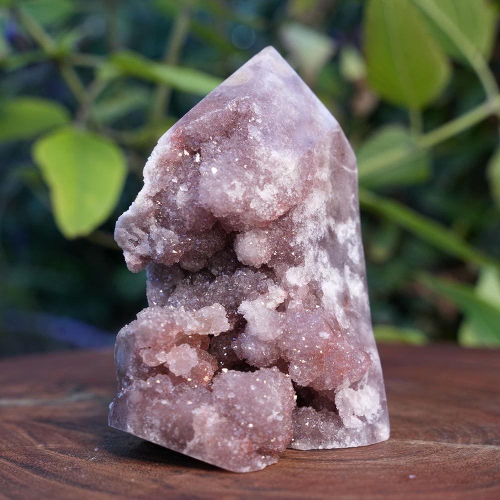 High Grade Druzy Pink Amethyst Tower | Reiki Infused