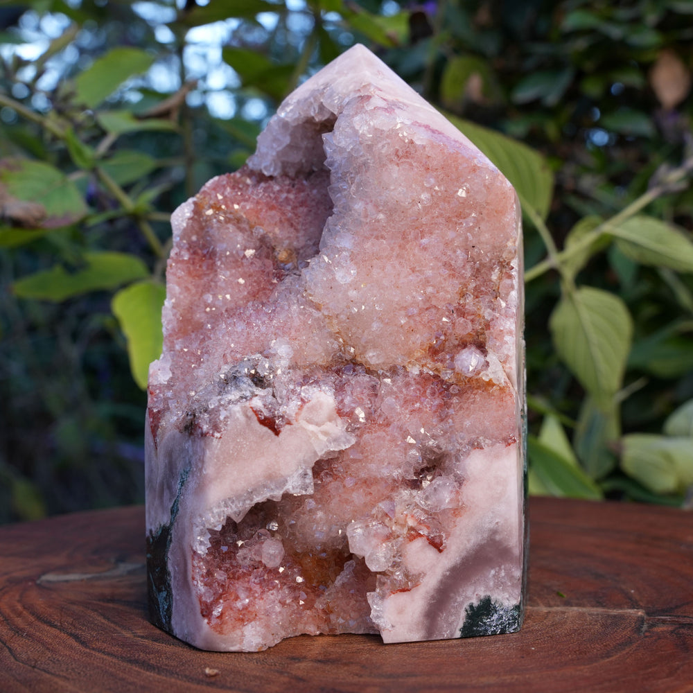 High Grade Druzy Pink Amethyst Tower | Reiki Infused