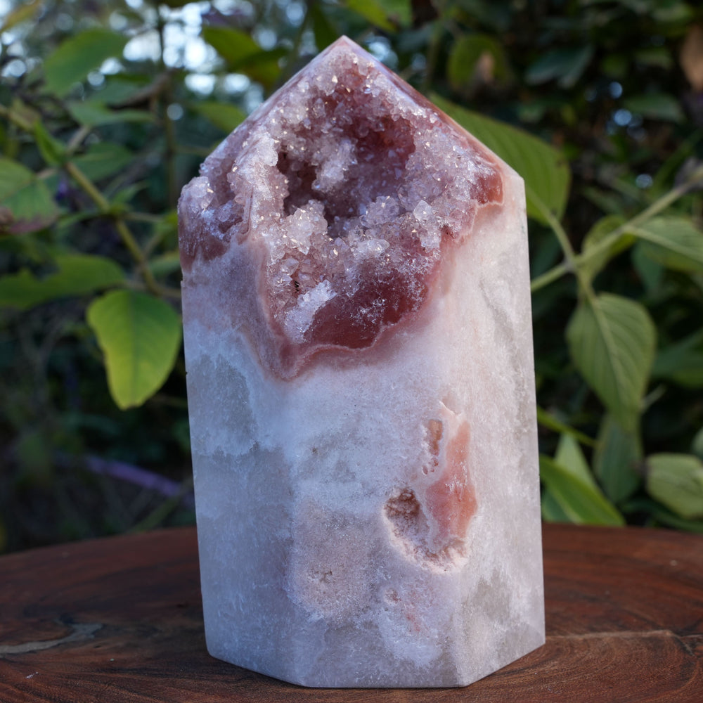 AA Grade Druzy Pink Amethyst Tower | Reiki Infused