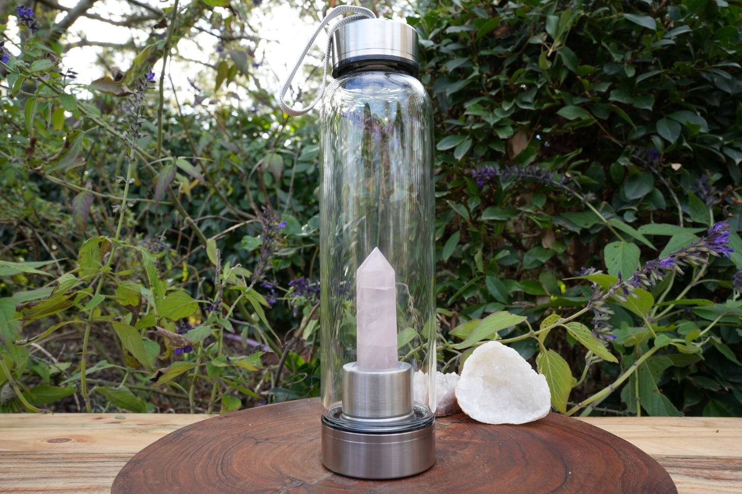 Rose Quartz Water Bottle | Reiki Infused