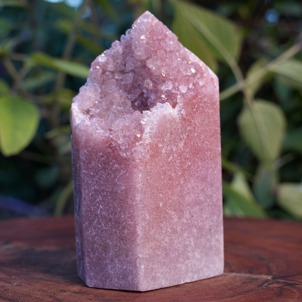 High Grade Druzy Pink Amethyst Tower | Reiki Infused