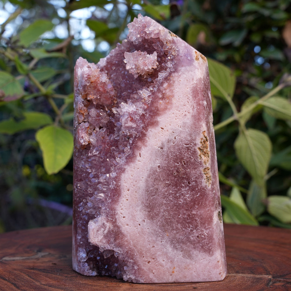AA Grade Druzy Pink Amethyst Tower | Reiki Infused