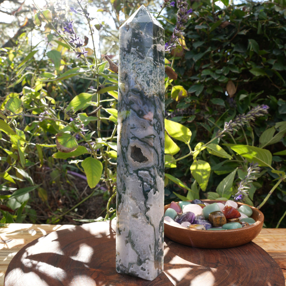 
                  
                    Large Moss Agate Towers | Reiki Infused
                  
                