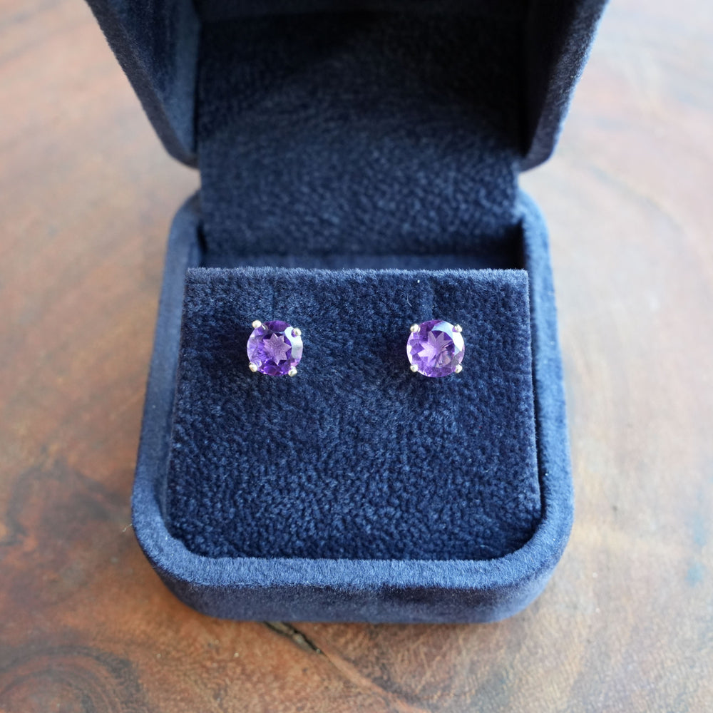 High Grade Amethyst Studded Earrings | Stirling Silver | Reiki Infused