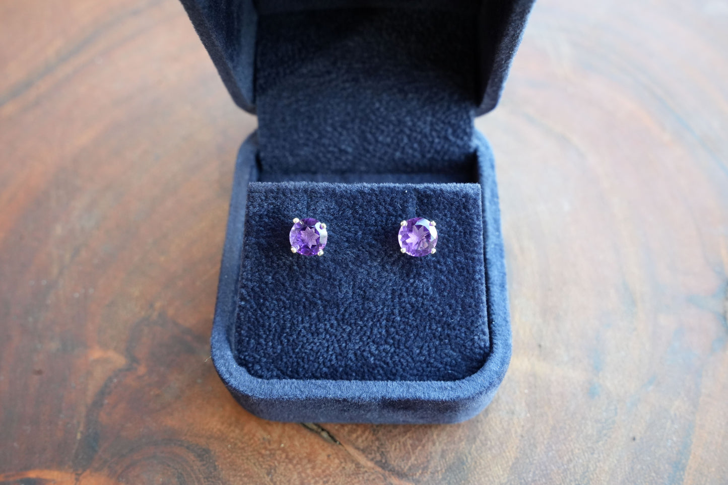 High Grade Amethyst Studded Earrings | Stirling Silver | Reiki Infused
