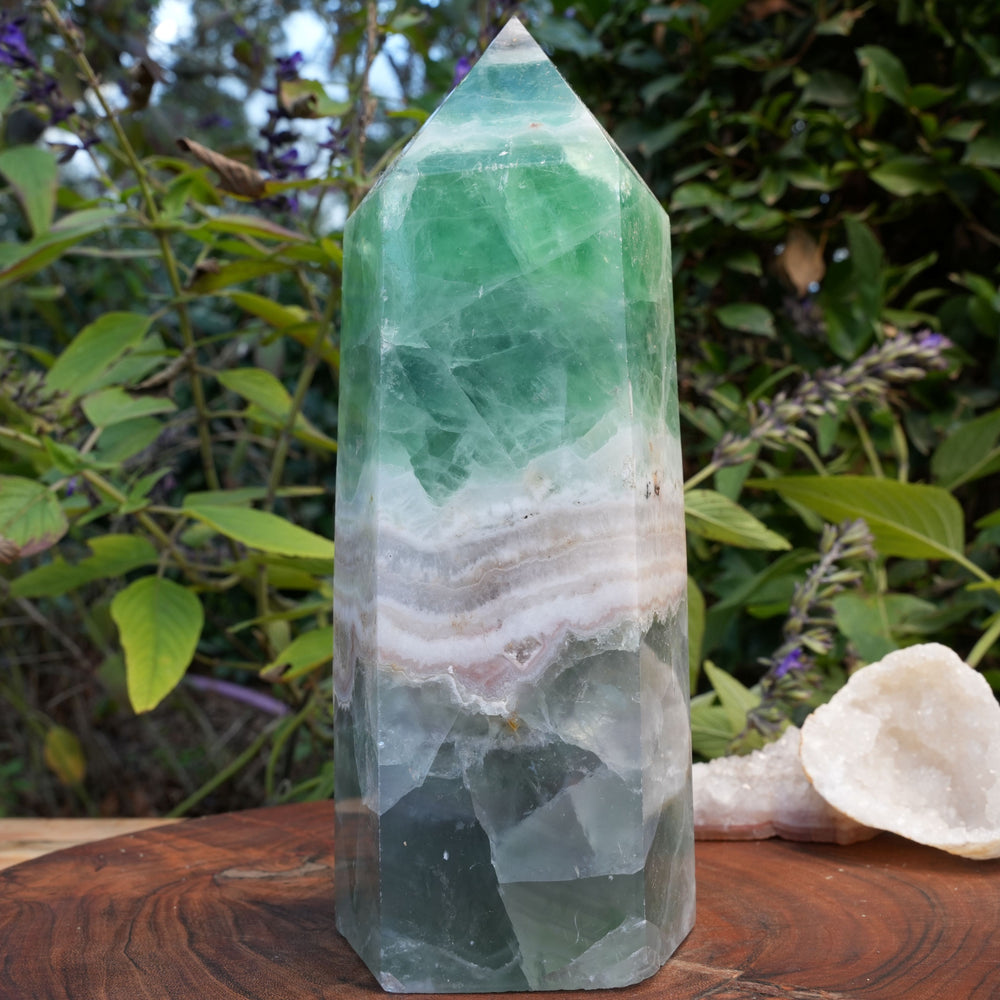 Large & Wide Ocean Fluorite Towers | Reiki Infused