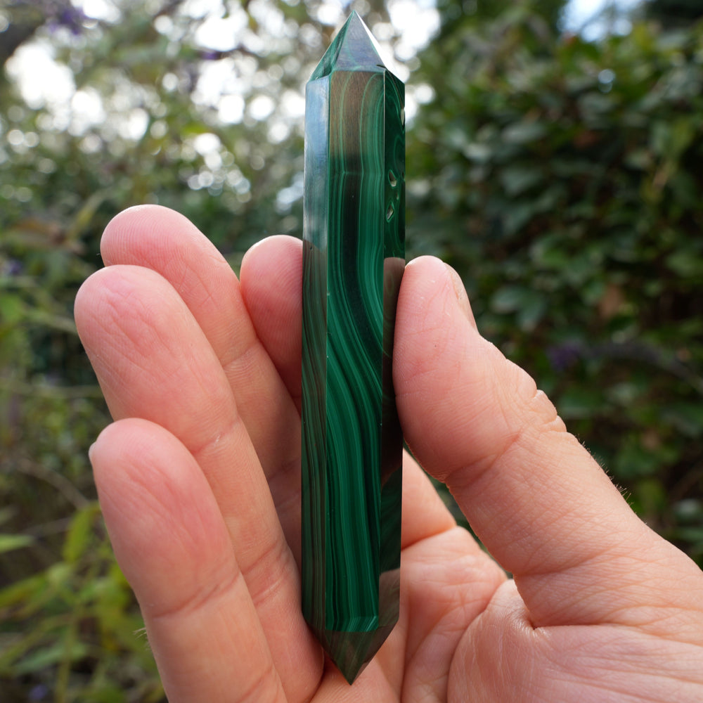 Double Terminated Malachite Points | Reiki Infused