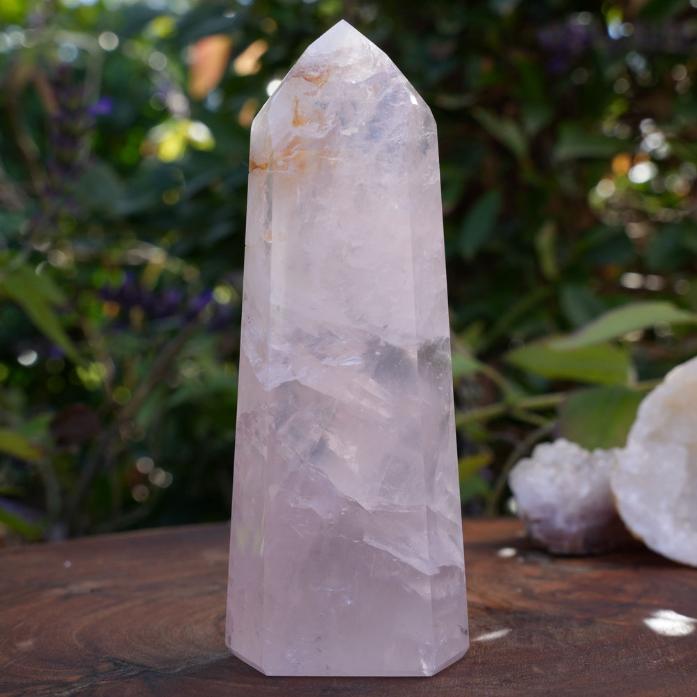 High Grade Rose Quartz Girasol Towers | Reiki Infused