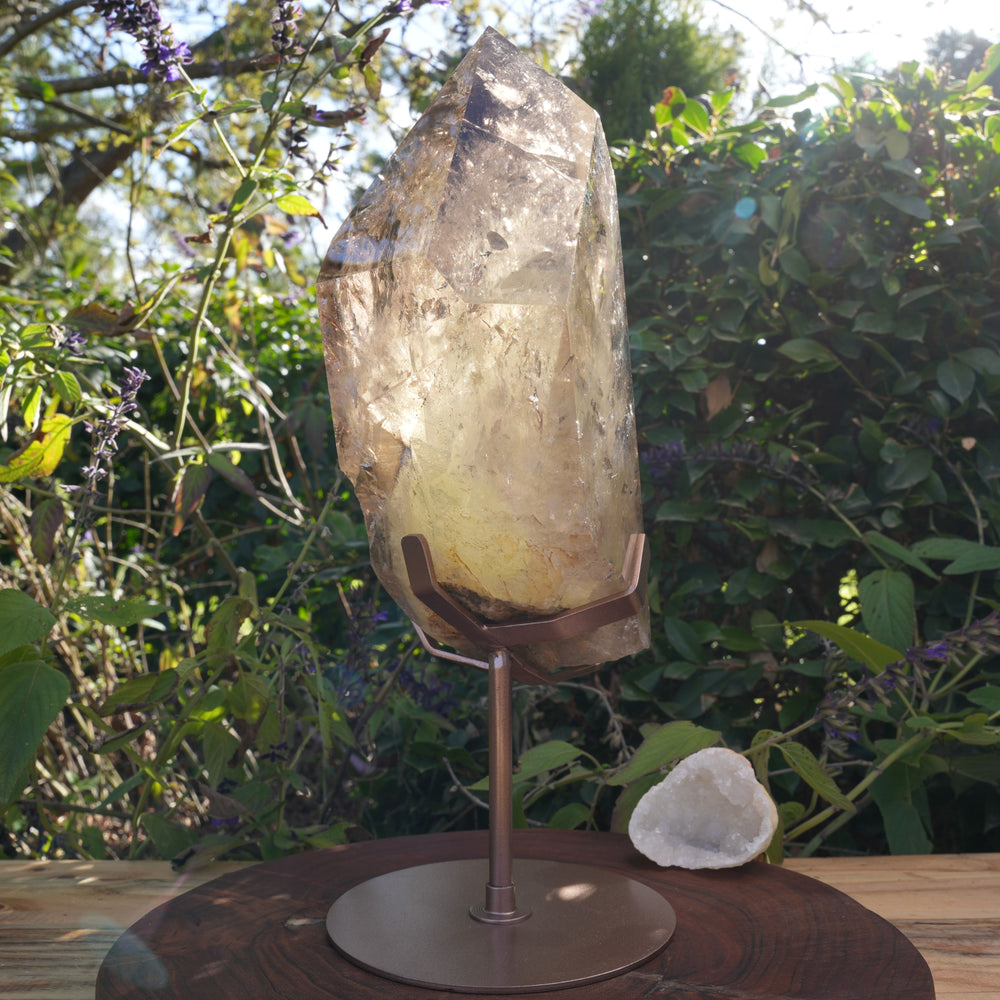 
                  
                    Giant Smoky Natural Citrine Generator | On Rose Gold Stand | Reiki Infused
                  
                