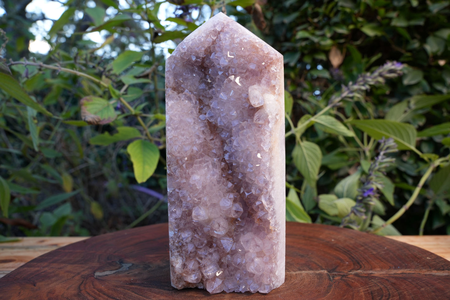 High Grade Druzy Pink Amethyst Tower | Reiki Infused