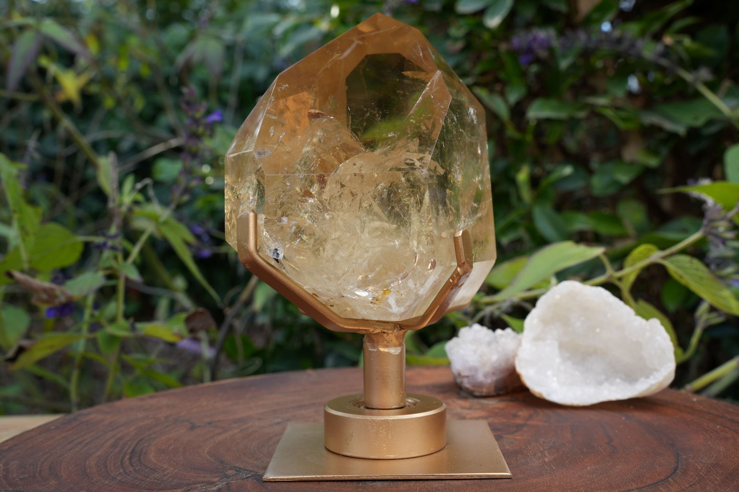 AAA Grade Natural Citrine Generator | On Gold Rotating Stand | Reiki Infused