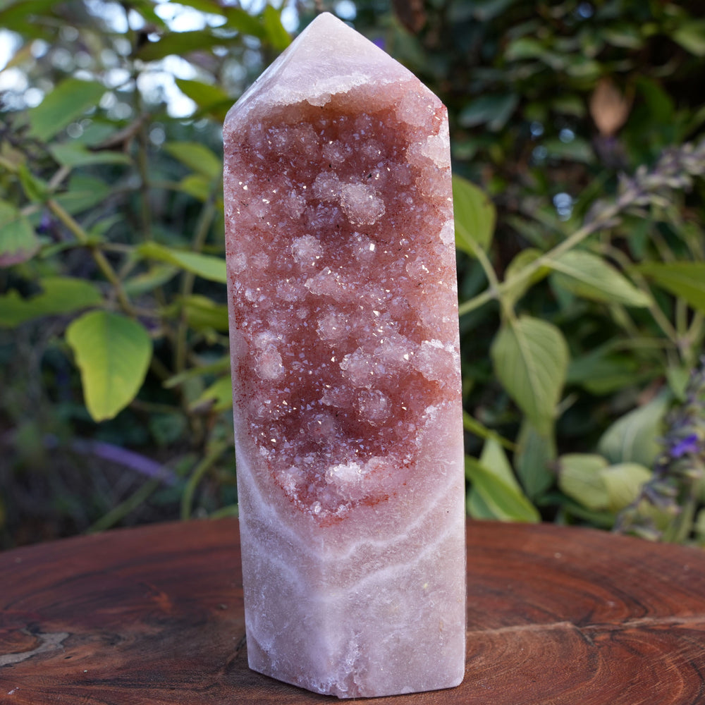 AA Grade Druzy Pink Amethyst Tower | Reiki Infused