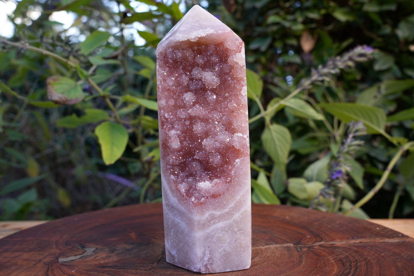 AA Grade Druzy Pink Amethyst Tower | Reiki Infused