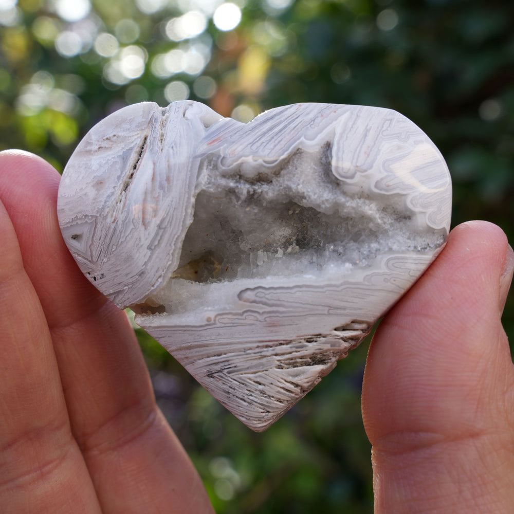 Mexican Crazy Lace Agate Hearts | Reiki Infused
