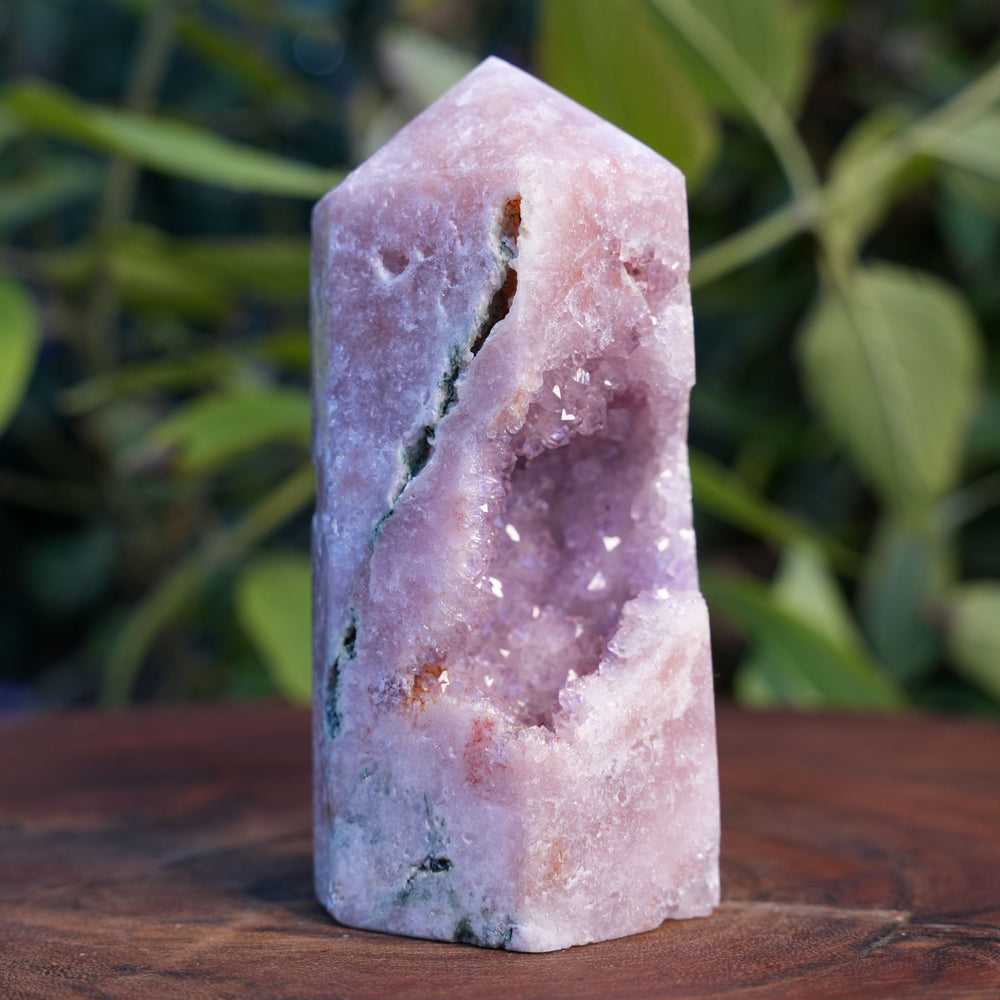 High Grade Druzy Pink Amethyst Tower | Reiki Infused