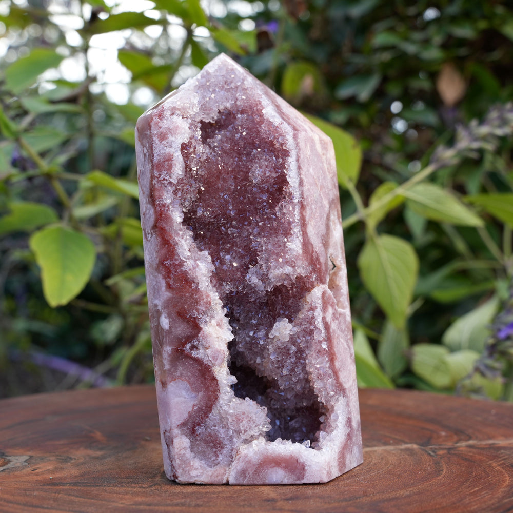 AA Grade Druzy Pink Amethyst Tower | Reiki Infused