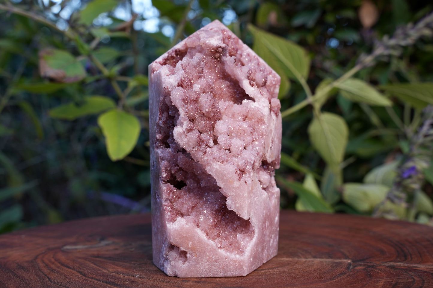AA+ Grade Druzy Pink Amethyst Tower | Reiki Infused