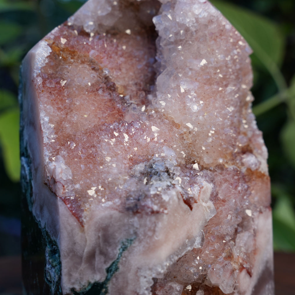High Grade Druzy Pink Amethyst Tower | Reiki Infused