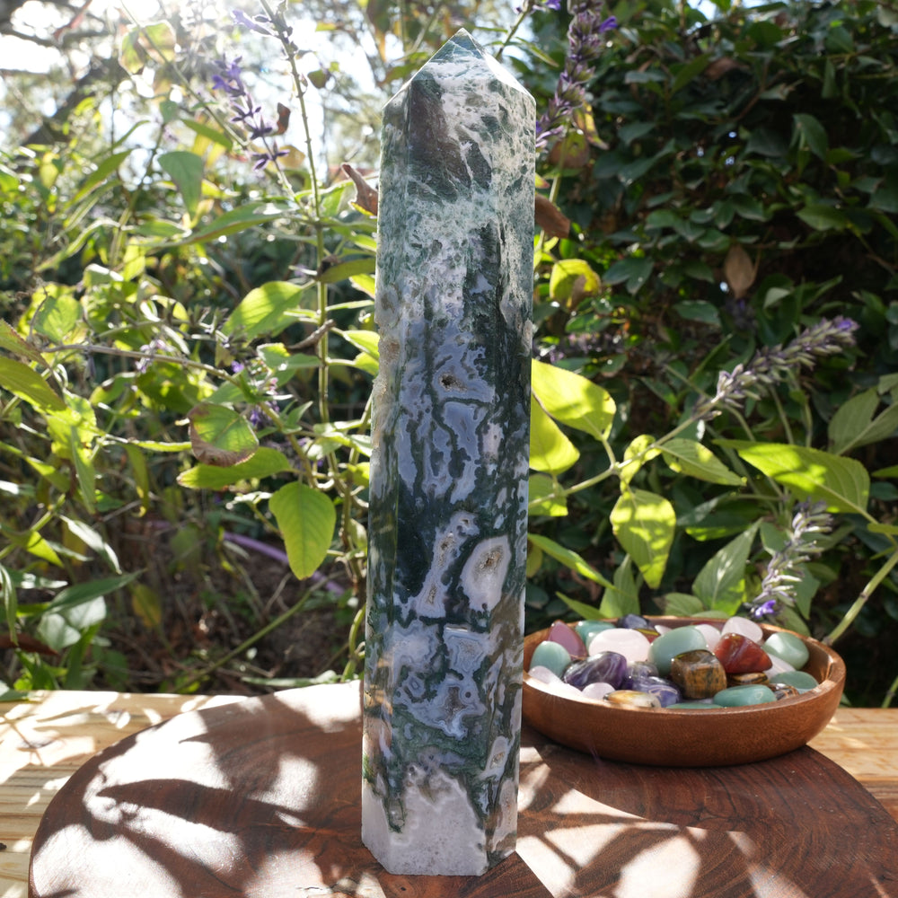 Large Moss Agate Towers | Reiki Infused