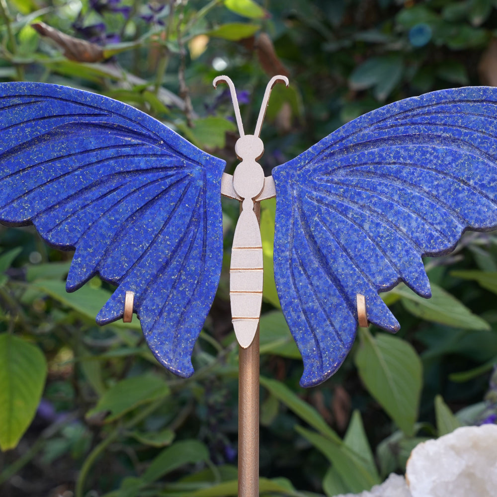 Lapis Lazuli Butterfly on Stand | High Grade|  Reiki Infused