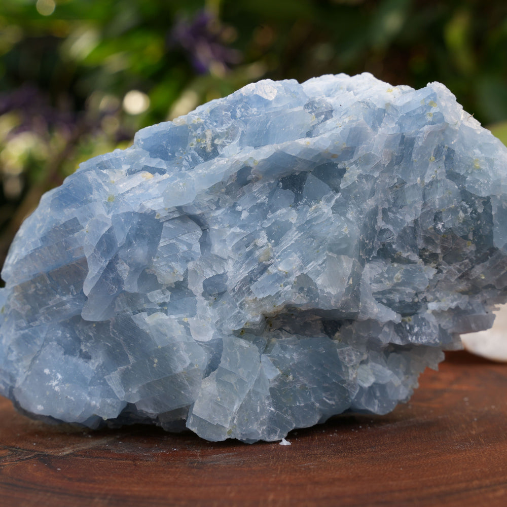 
                  
                    Large Raw Blue Calcite with Natural Green Inclusions | Reiki Infused
                  
                
