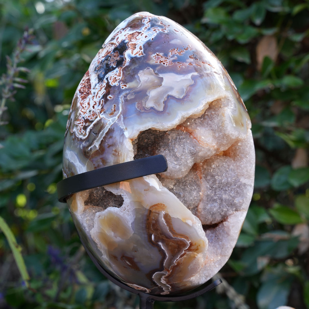 
                  
                    Large Druzy Agate Geode Egg with Stand | Reiki Infused
                  
                