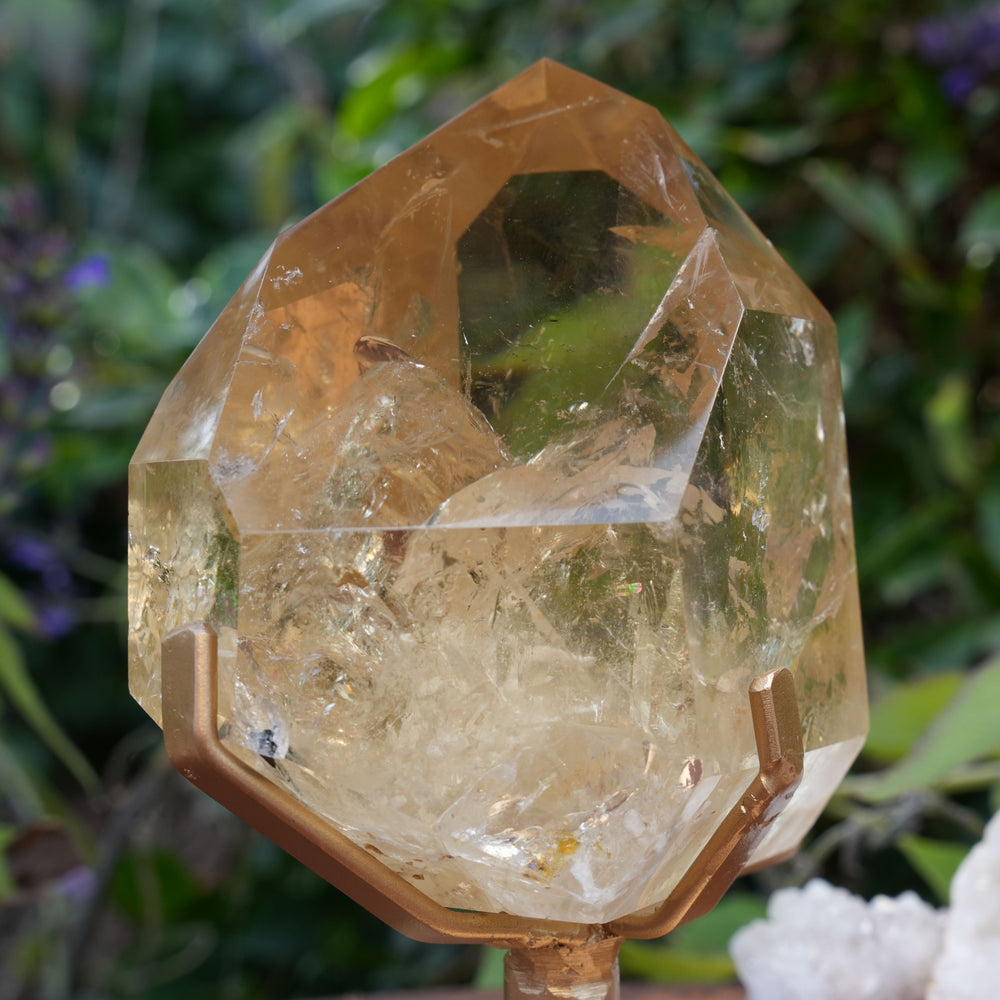 AAA Grade Natural Citrine Generator | On Gold Rotating Stand | Reiki Infused