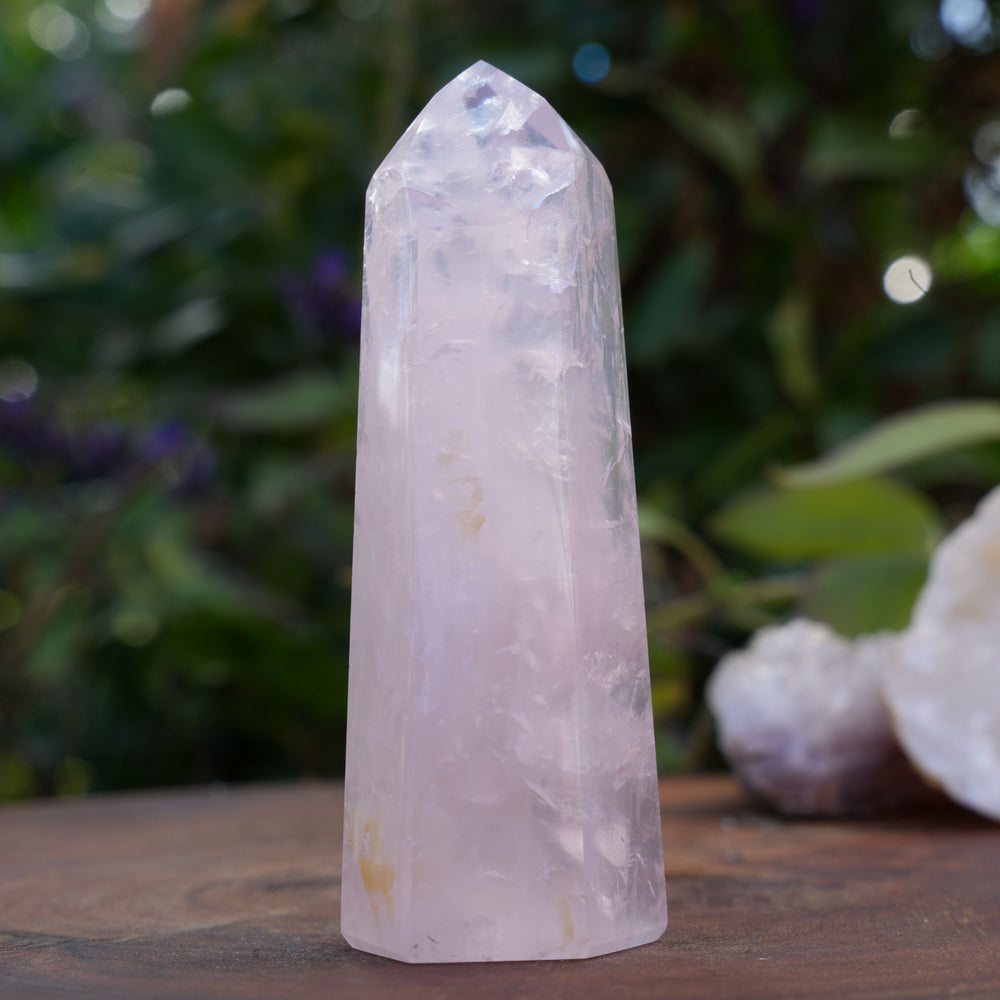 
                  
                    Small High Grade Rose Quartz Girasol Towers | Reiki Infused
                  
                