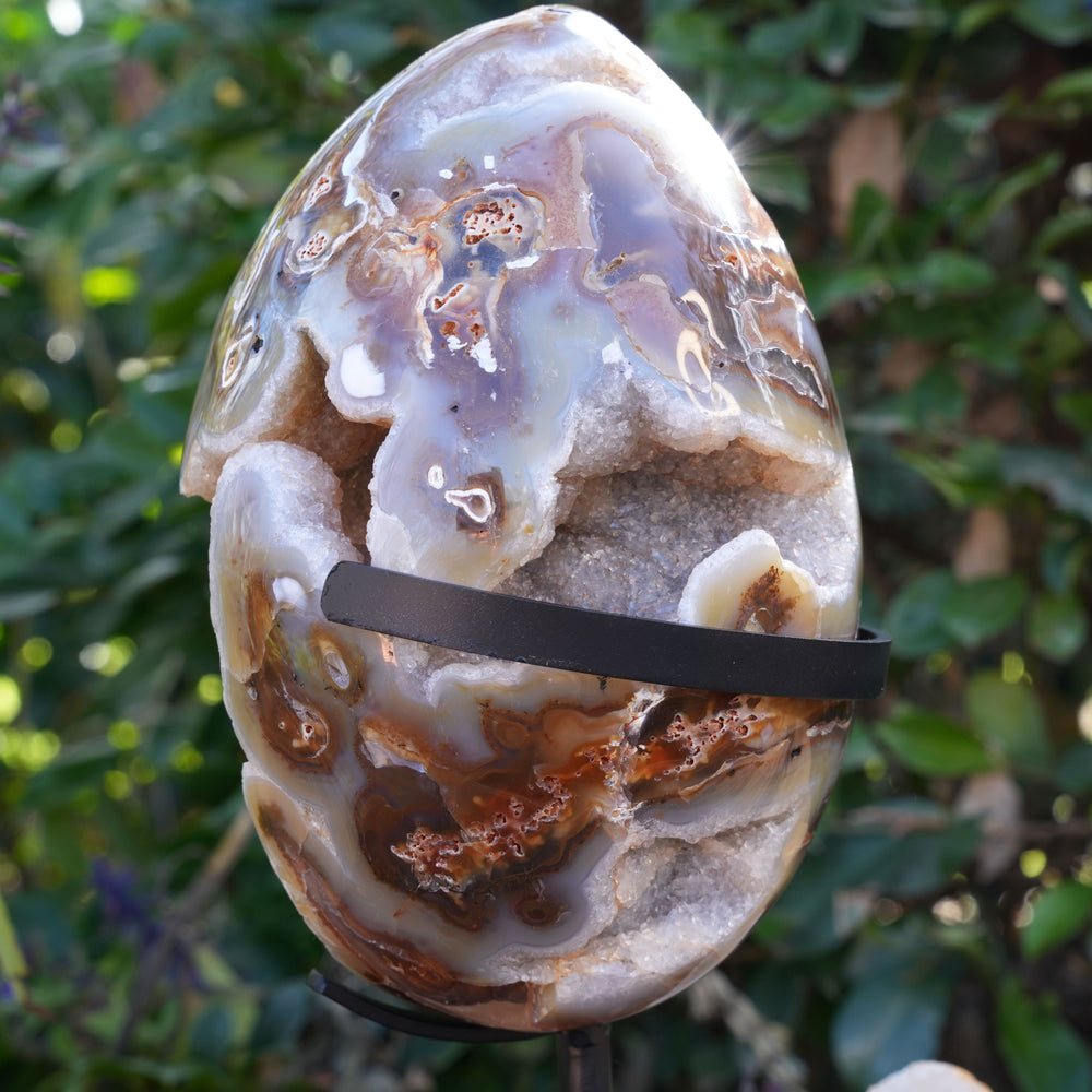 
                  
                    Large Druzy Agate Geode Egg with Stand | Reiki Infused
                  
                